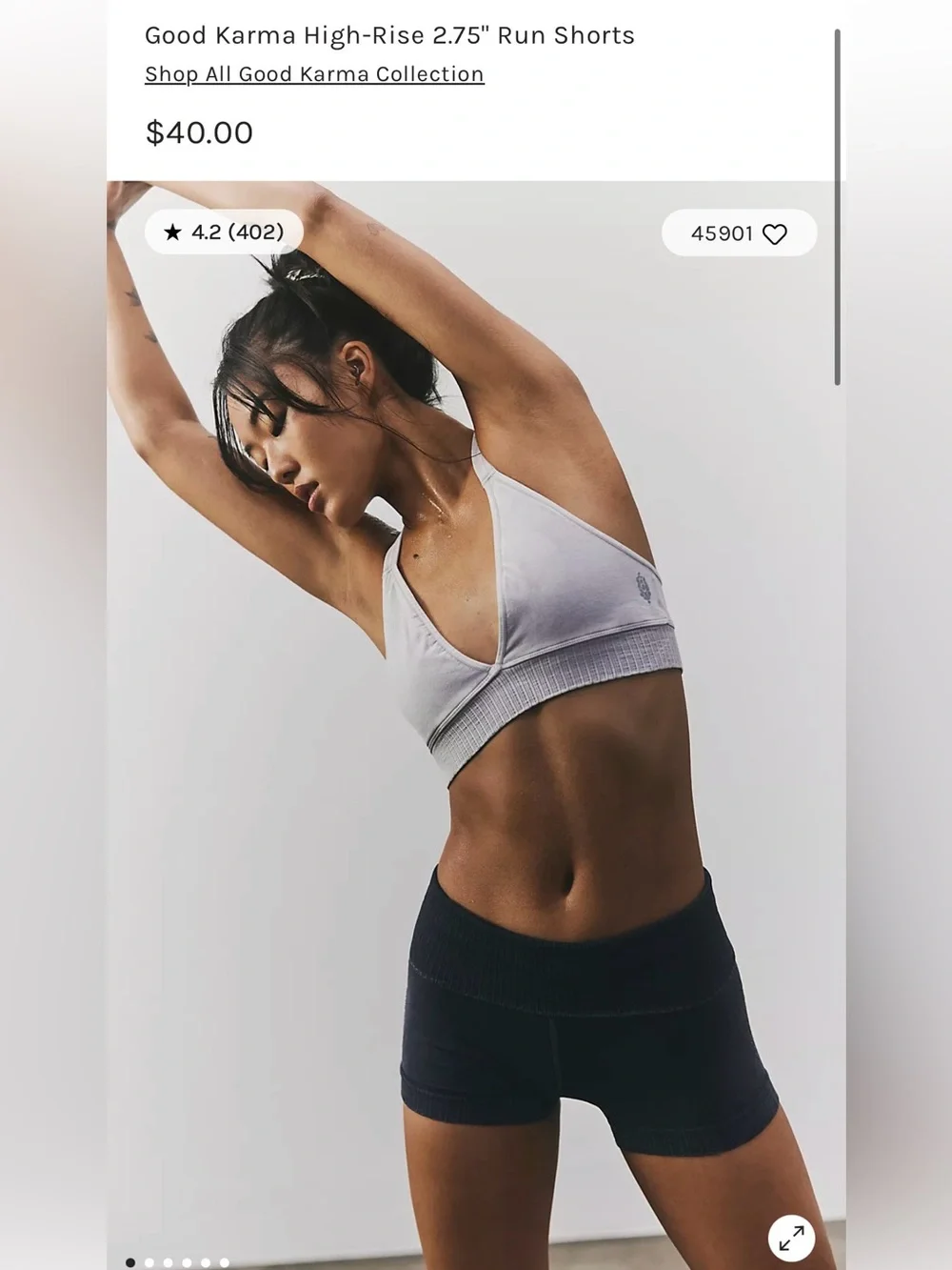 Free People Two-Tone Athletic Shorts and Bralette Set - Light Gray & Black